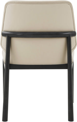 Theodore Alexander Kesden Dining Side Chair Silent Black, Humus Leather – room setting