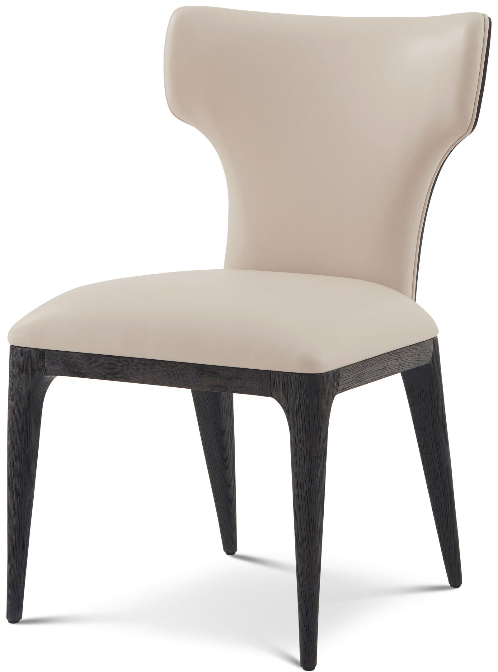 Theodore Alexander Repose Upholstered Dining Side Chair II Charcoal Oak – front view
