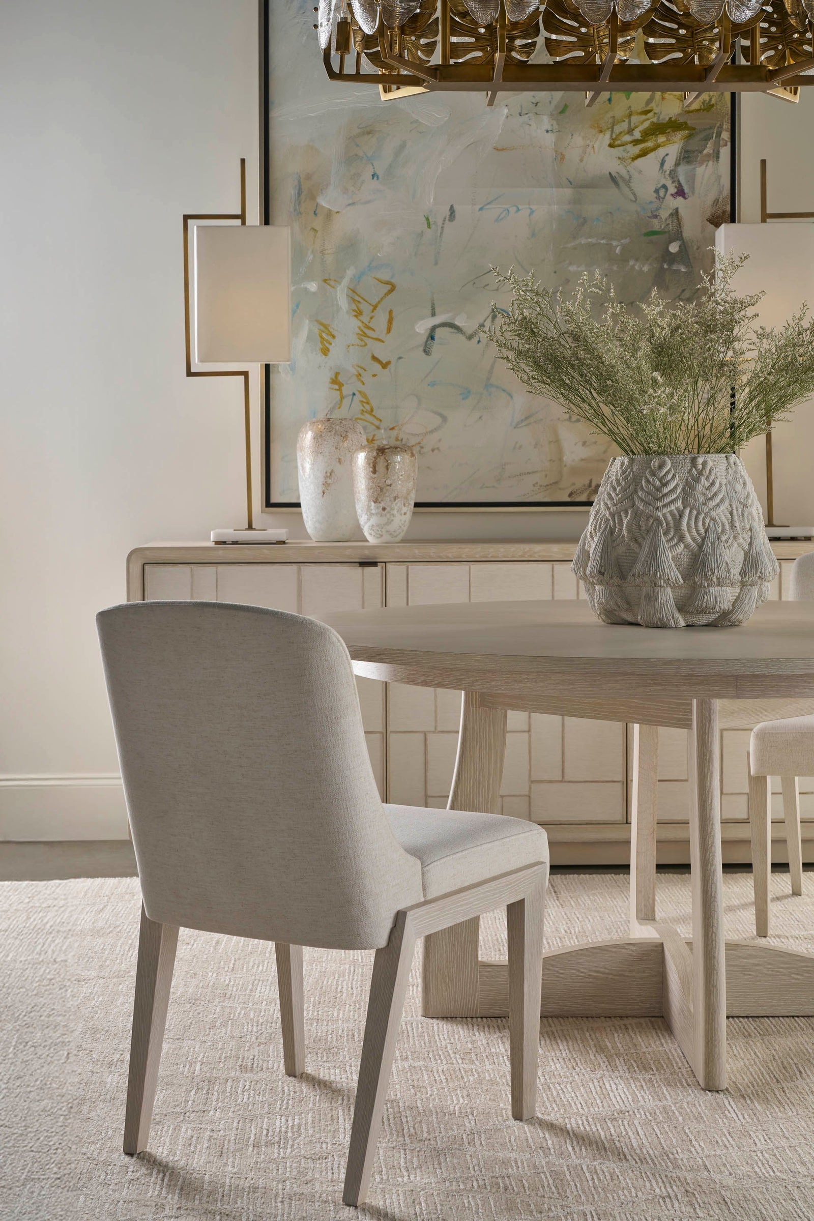 Theodore Alexander Delray Dining Side Chair Tobacco – room setting