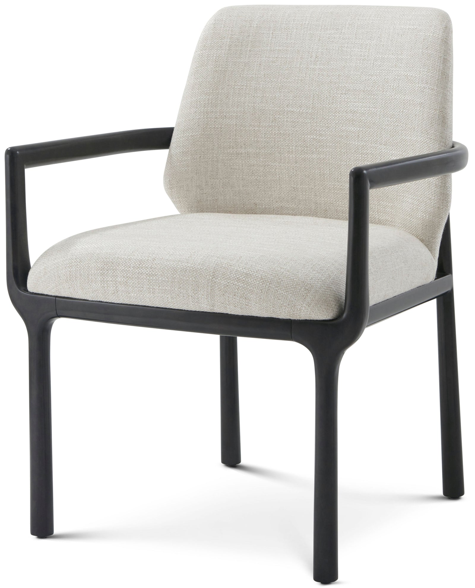 Theodore Alexander Kesden Dining Armchair Silent Black, Halo Fabric – front view