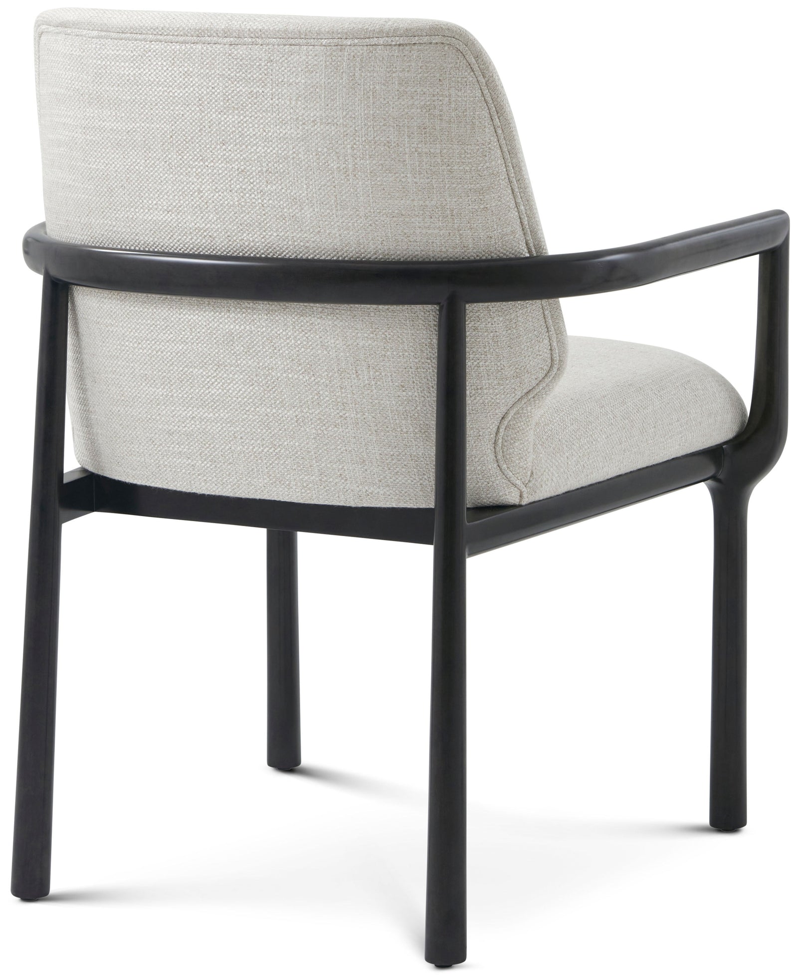 Theodore Alexander Kesden Dining Armchair Silent Black, Halo Fabric – angle view