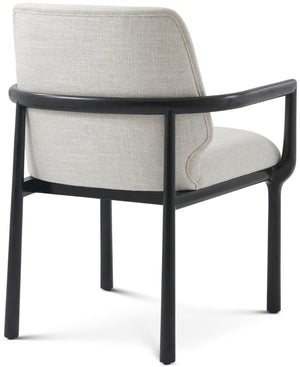 Theodore Alexander Kesden Dining Armchair Silent Black, Halo Fabric – angle view