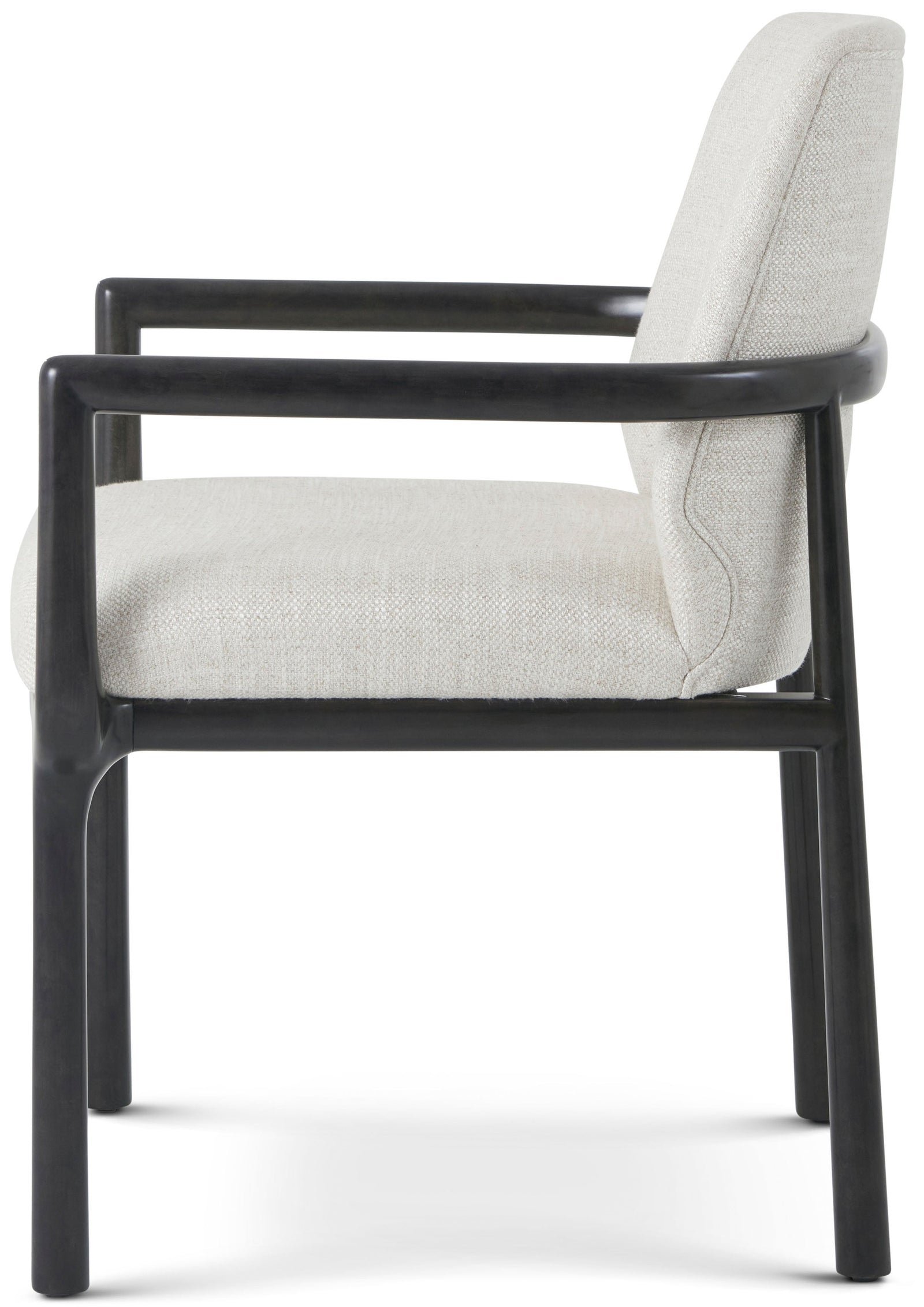 Theodore Alexander Kesden Dining Armchair Silent Black, Halo Fabric – side view