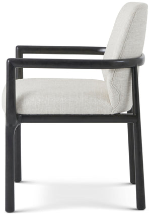 Theodore Alexander Kesden Dining Armchair Silent Black, Halo Fabric – side view