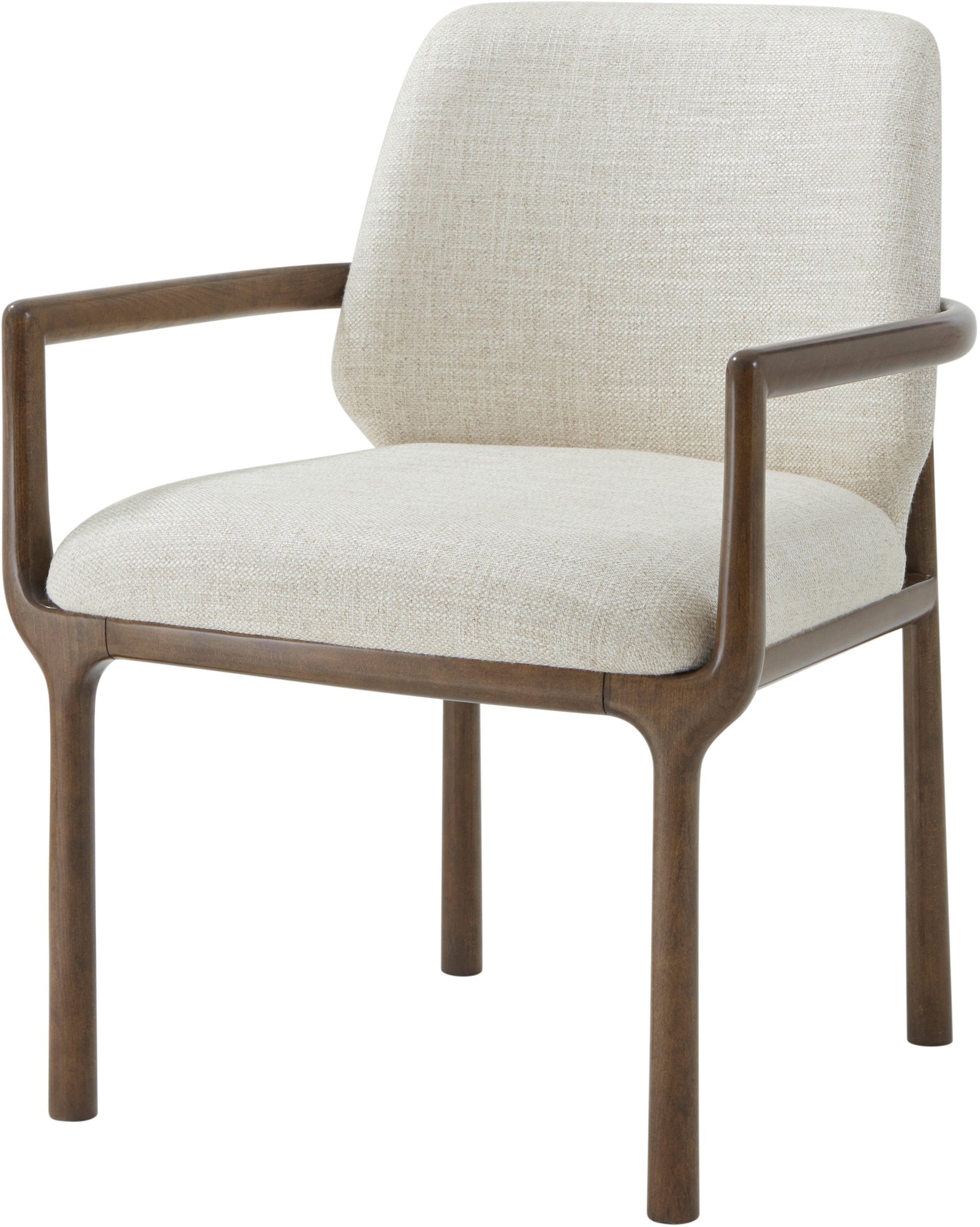 Theodore Alexander Kesden Dining Armchair Pyramid Brown, Halo Fabric – front view