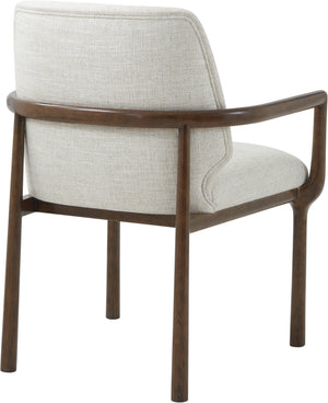 Theodore Alexander Kesden Dining Armchair Pyramid Brown, Halo Fabric – angle view