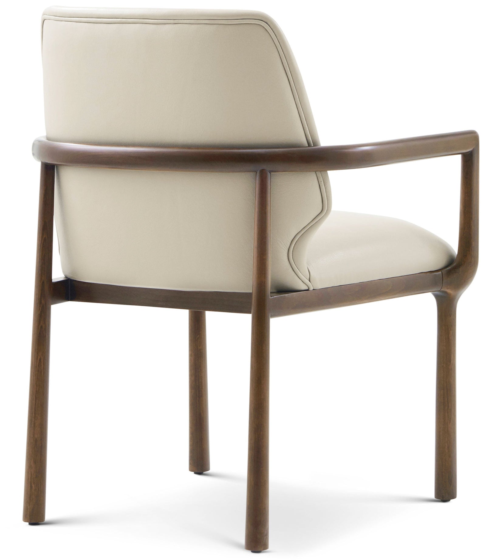 Theodore Alexander Kesden Dining Armchair Pyramid Brown, Humus Leather – angle view