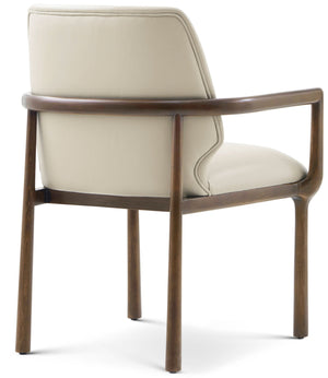 Theodore Alexander Kesden Dining Armchair Pyramid Brown, Humus Leather – angle view