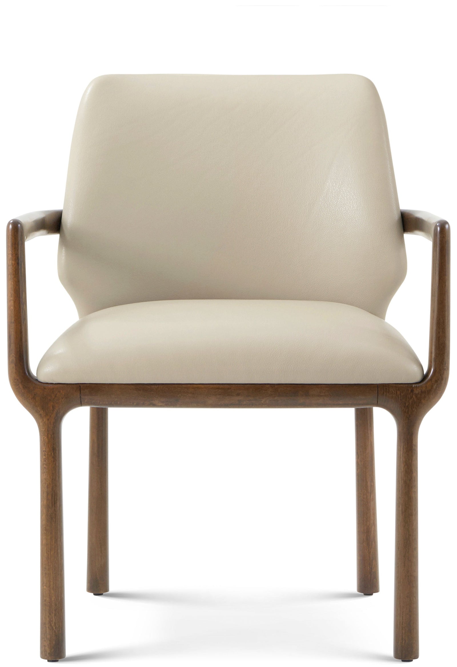Theodore Alexander Kesden Dining Armchair Pyramid Brown, Humus Leather – side view