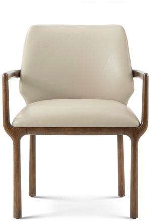 Theodore Alexander Kesden Dining Armchair Pyramid Brown, Humus Leather – side view
