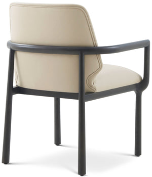Theodore Alexander Kesden Dining Armchair Silent Black, Humus Leather – angle view