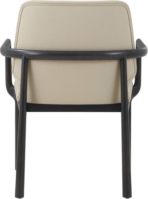 Theodore Alexander Kesden Dining Armchair Silent Black, Humus Leather – room setting