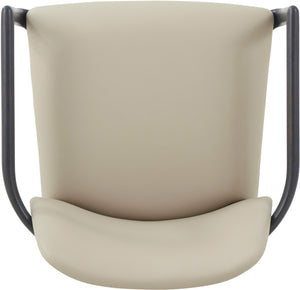 Theodore Alexander Kesden Dining Armchair Silent Black, Humus Leather – back view