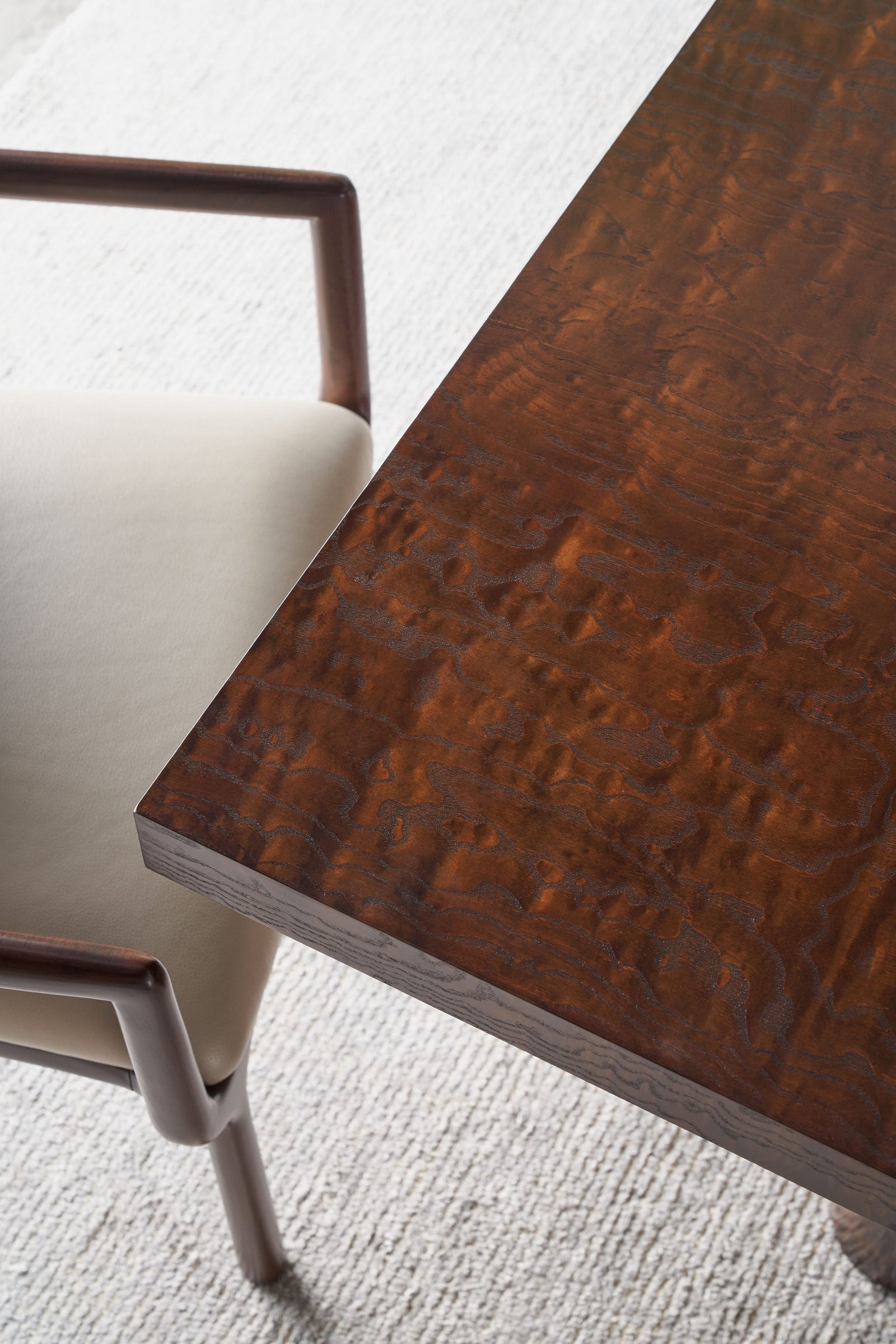 Theodore Alexander Kesden Dining Armchair Silent Black, Humus Leather – top view