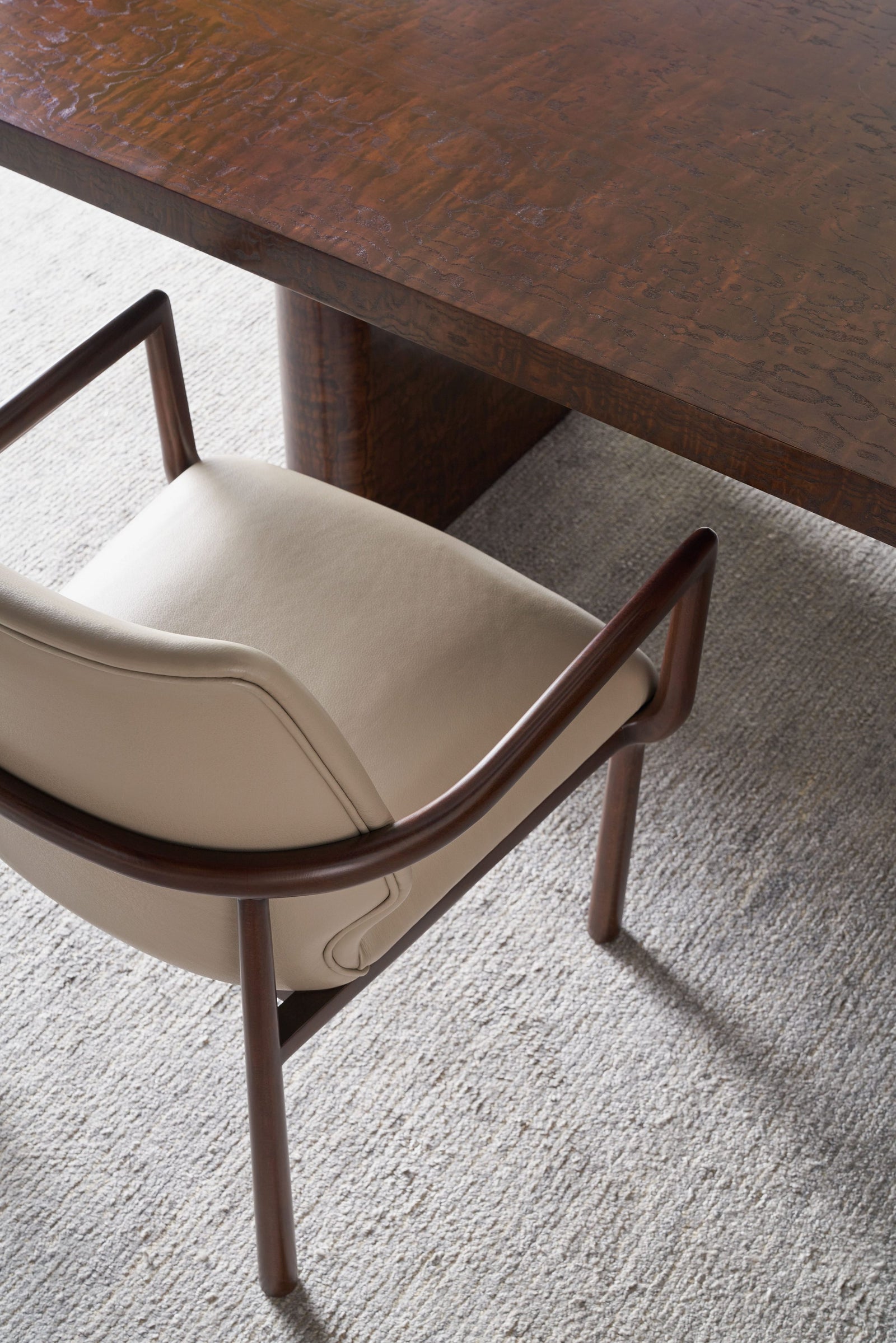 Theodore Alexander Kesden Dining Armchair Silent Black, Humus Leather – view 8