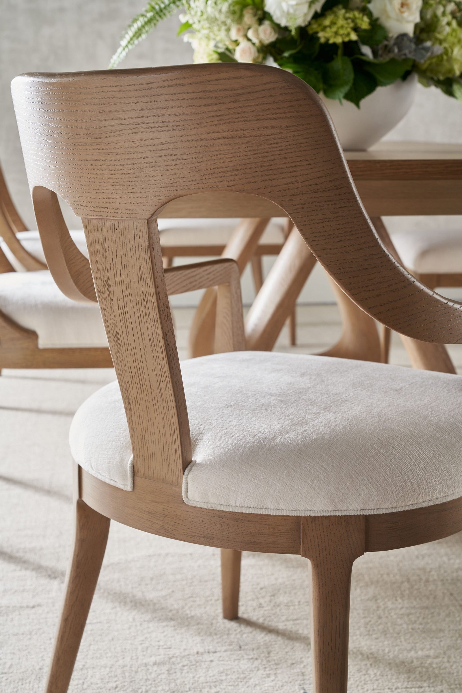 Theodore Alexander Essence Dining Arm Chair Blonde – room setting