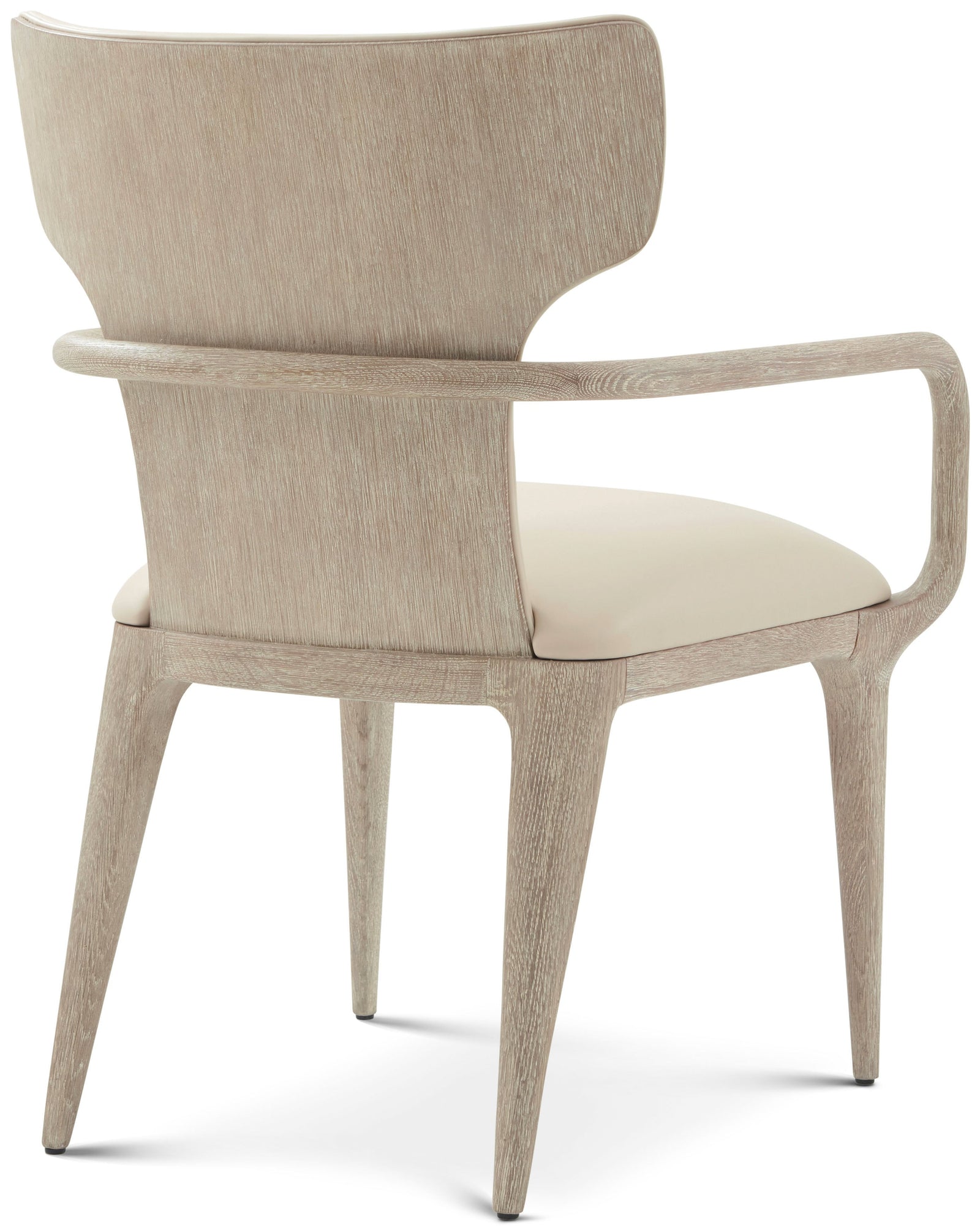 Theodore Alexander Repose Upholstered Dining Arm Chair II Grey Oak – angle view