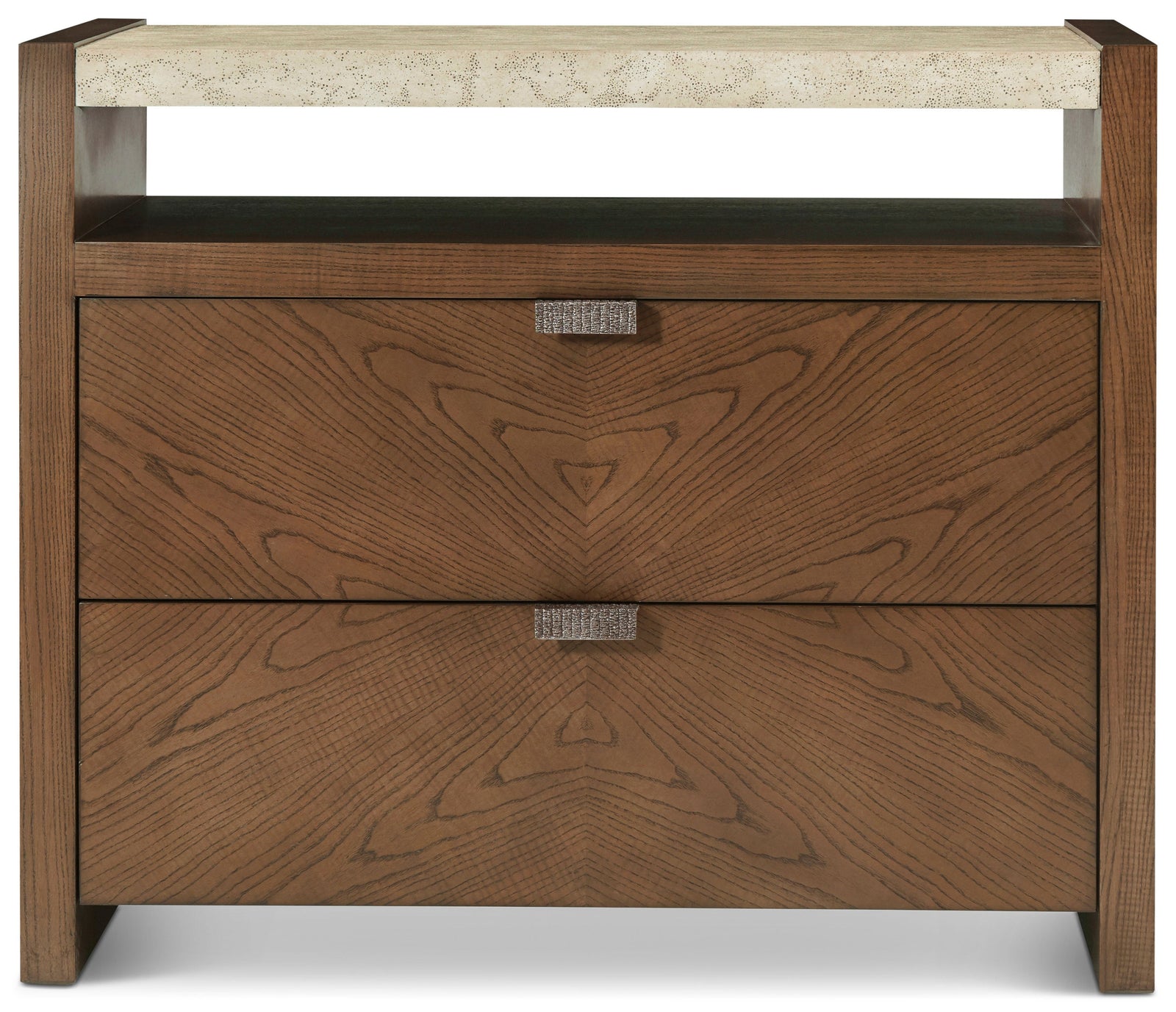 Theodore Alexander Catalina Two Drawer Nightstand Earth – front view