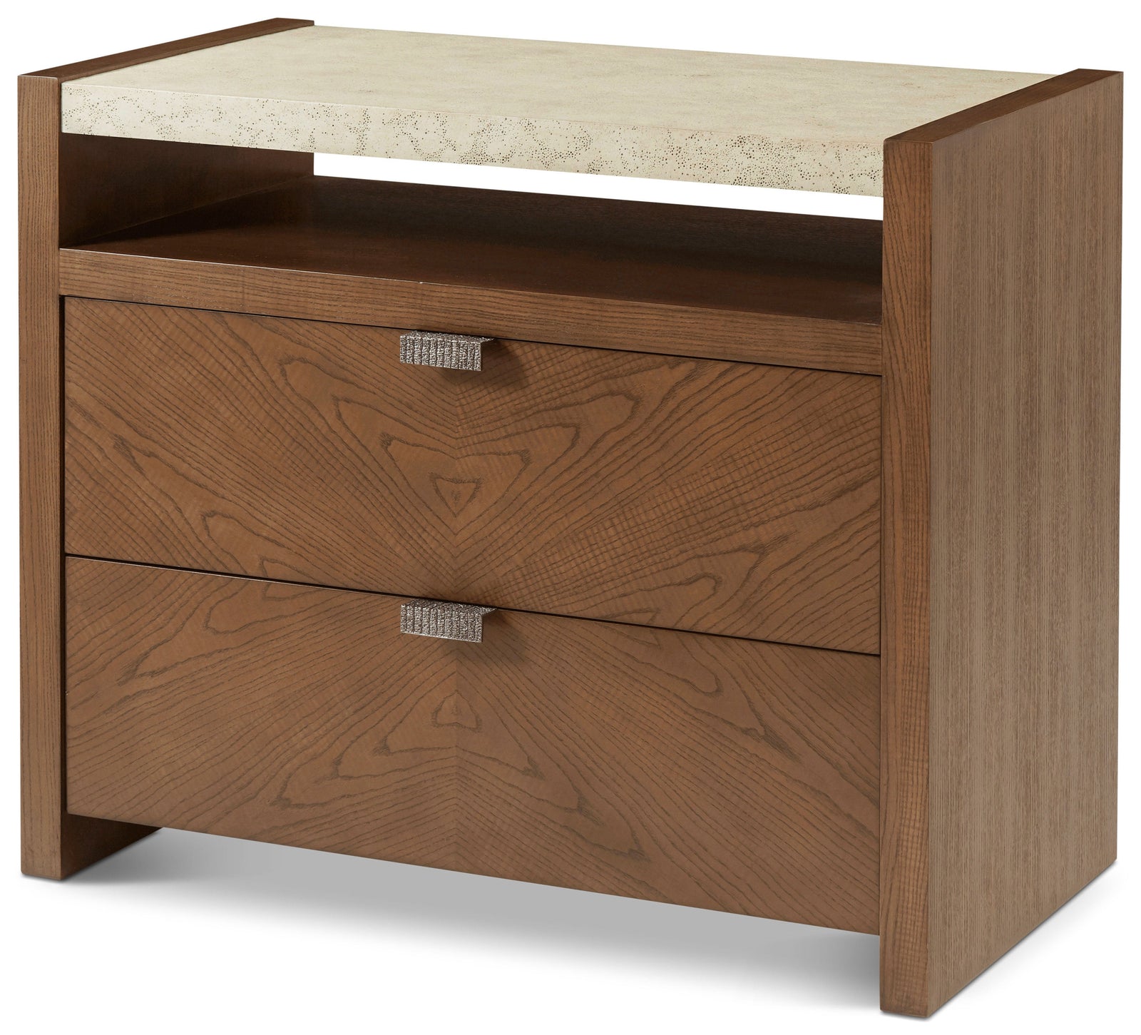 Theodore Alexander Catalina Two Drawer Nightstand Earth – angle view