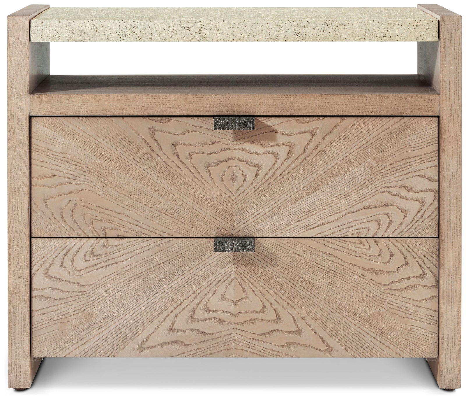 Theodore Alexander Catalina Two Drawer Nightstand Dune – front view