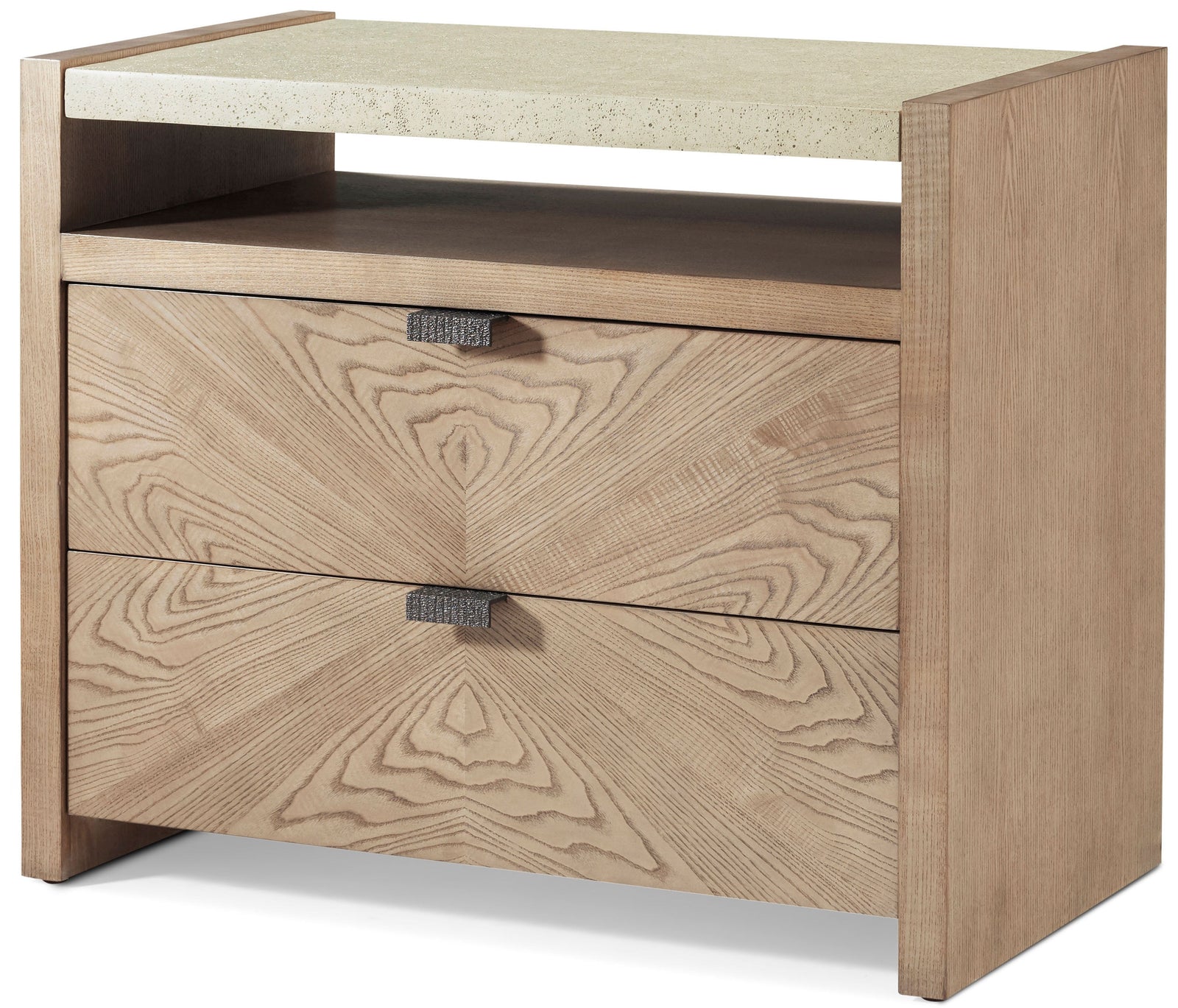 Theodore Alexander Catalina Two Drawer Nightstand Dune – angle view