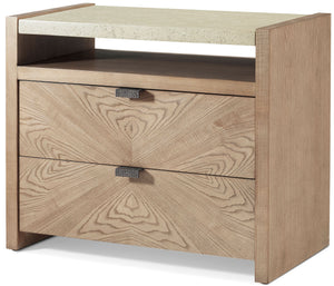 Theodore Alexander Catalina Two Drawer Nightstand Dune – angle view