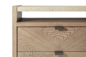 Theodore Alexander Catalina Two Drawer Nightstand Dune – side view