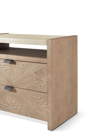 Theodore Alexander Catalina Two Drawer Nightstand Dune – detail