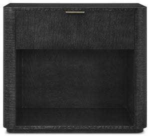 Theodore Alexander Kesden Nightstand Silent Black – front view