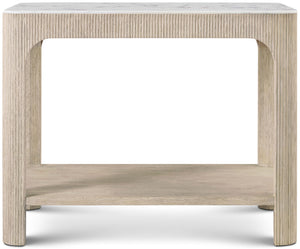 Theodore Alexander Horizon Rectangular Quartz Side Table – angle view