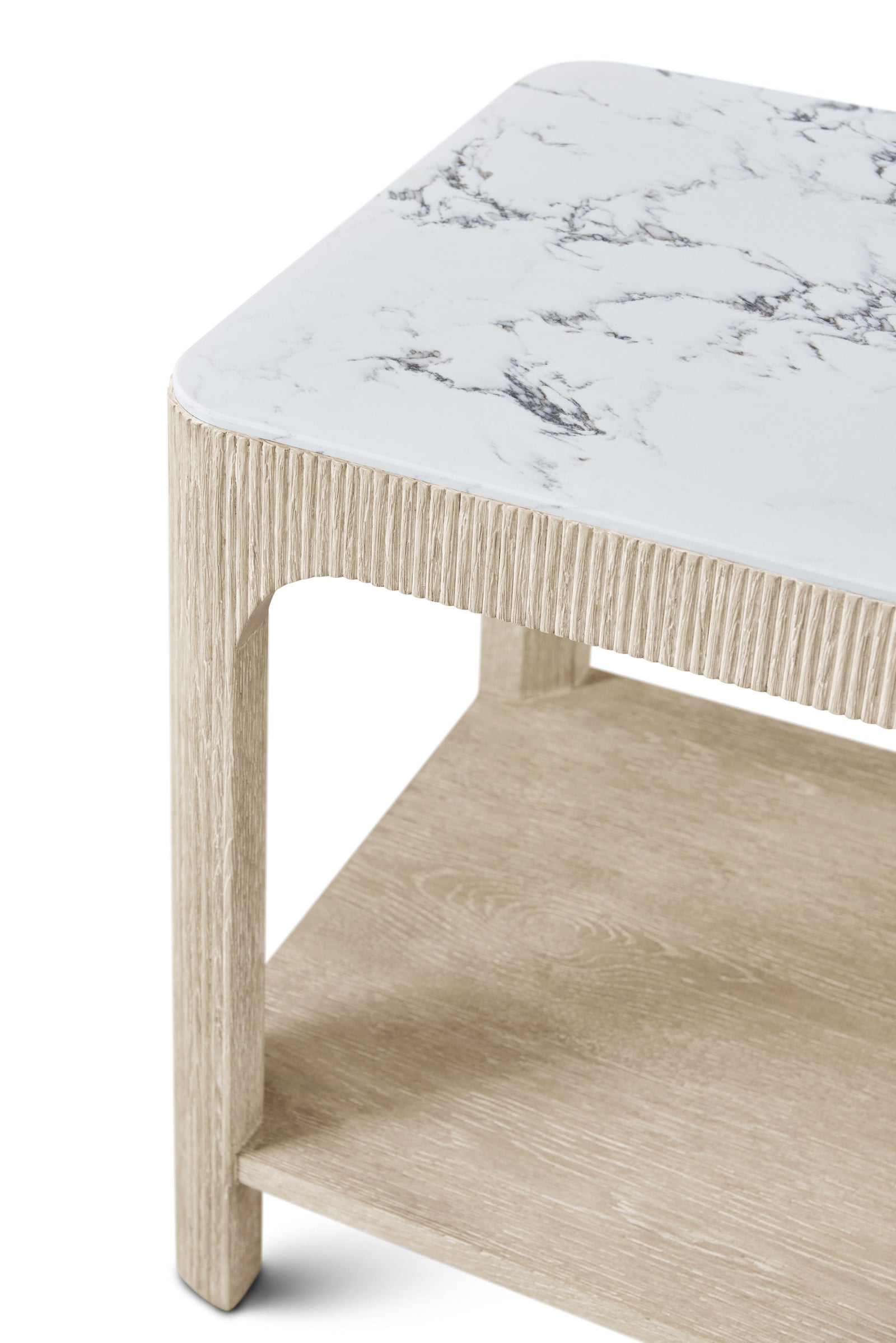 Theodore Alexander Horizon Rectangular Quartz Side Table – detail