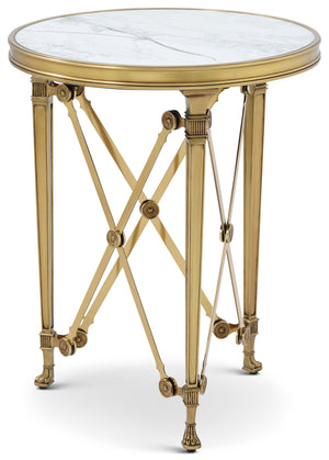 Theodore Alexander Spencer London Small Round Brass Side Table – front view