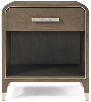 Theodore Alexander Judith Leiber 1-Drawer Nightstand Mink – front view