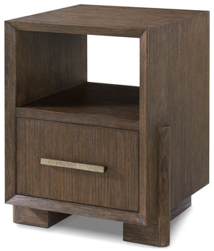 Theodore Alexander Urbane Single Drawer Nightstand Campfire – angle view