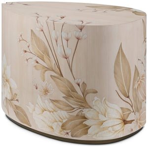 Theodore Alexander Bouquet Droplet Side Table Buttercream, Dorelle – front view