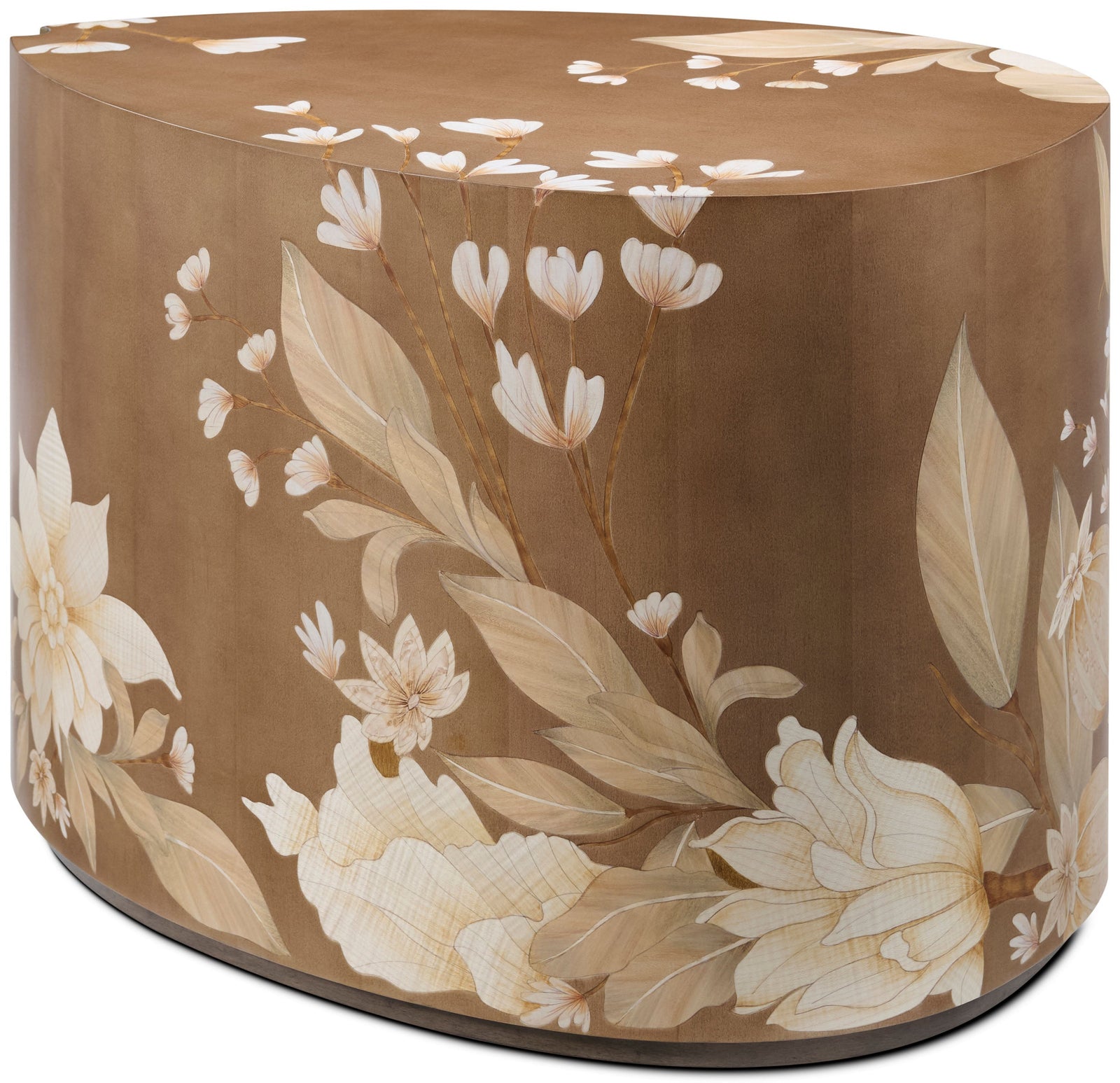 Theodore Alexander Bouquet Droplet Side Table Toasted Cashew, Dorelle – front view