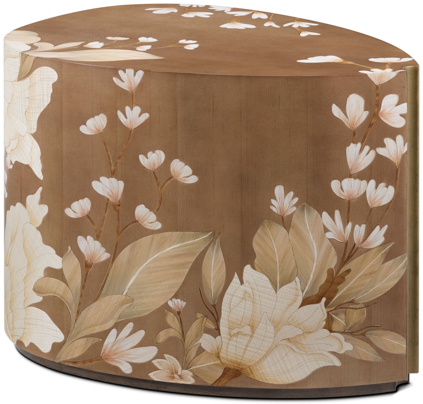 Theodore Alexander Bouquet Droplet Side Table Toasted Cashew, Dorelle – angle view