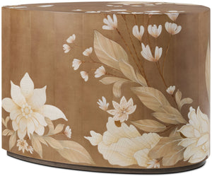Theodore Alexander Bouquet Droplet Side Table Toasted Cashew, Dorelle – room setting