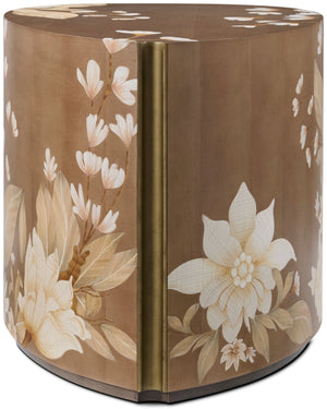Theodore Alexander Bouquet Droplet Side Table Toasted Cashew, Dorelle – back view