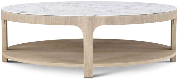 Theodore Alexander Horizon Round Quartz Cocktail Table – angle view