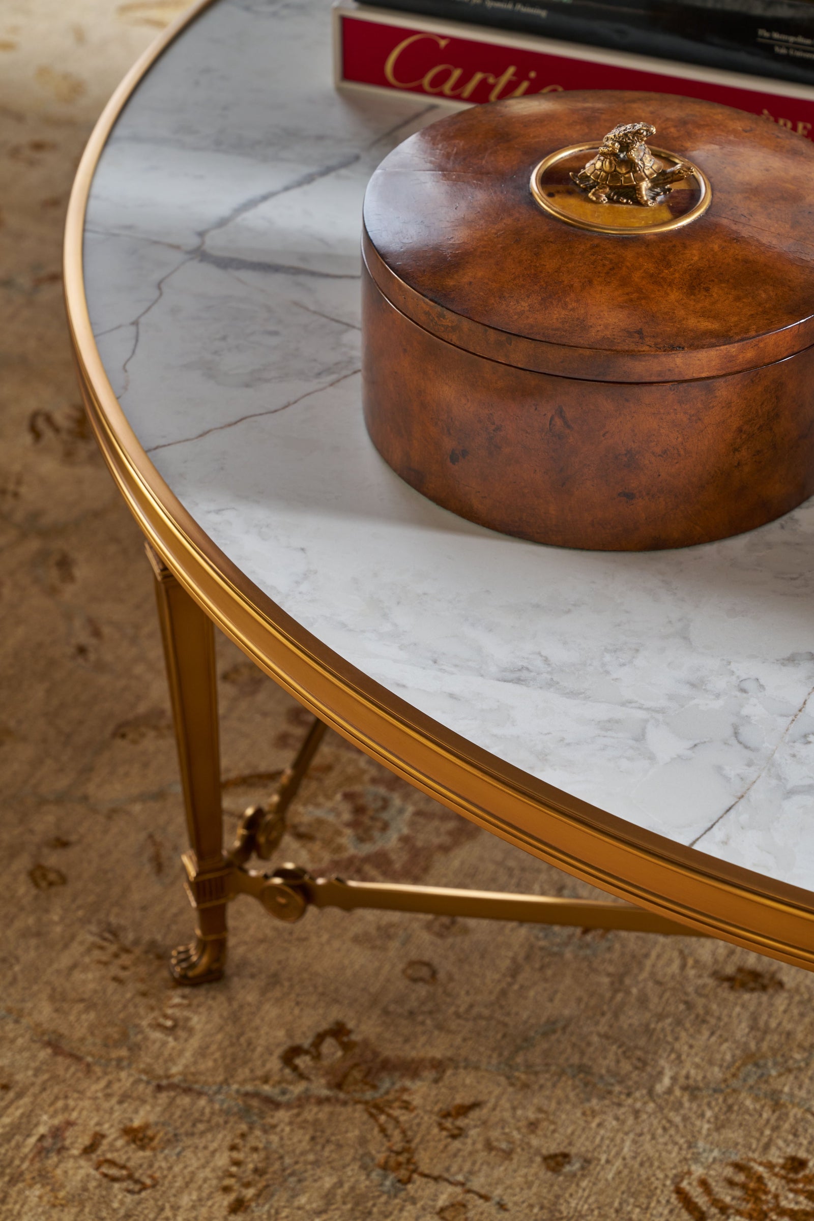 Theodore Alexander Spencer London Brass Cocktail Table – room setting