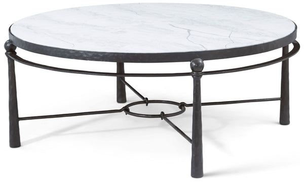 Theodore Alexander Spencer London Round Metal Cocktail Table – front view