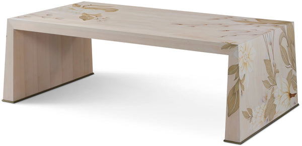 Theodore Alexander Bouquet Cocktail Table Buttercream – front view