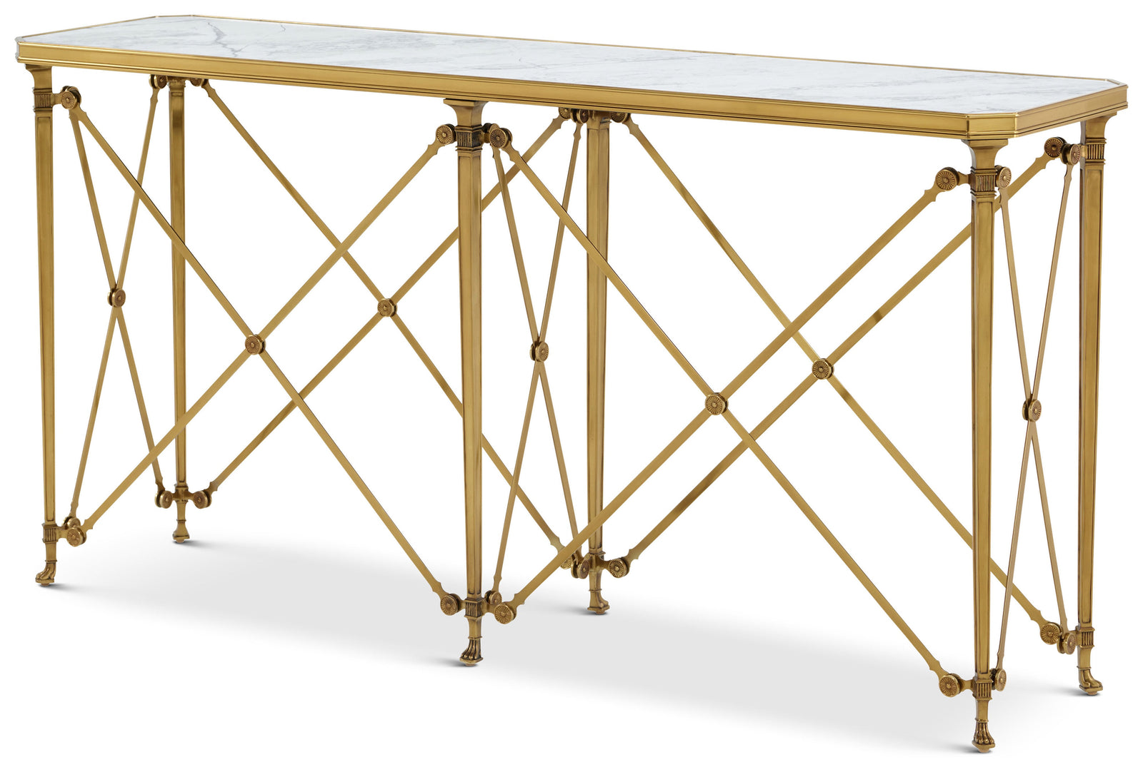 Theodore Alexander Spencer London Brass Console Table – front view