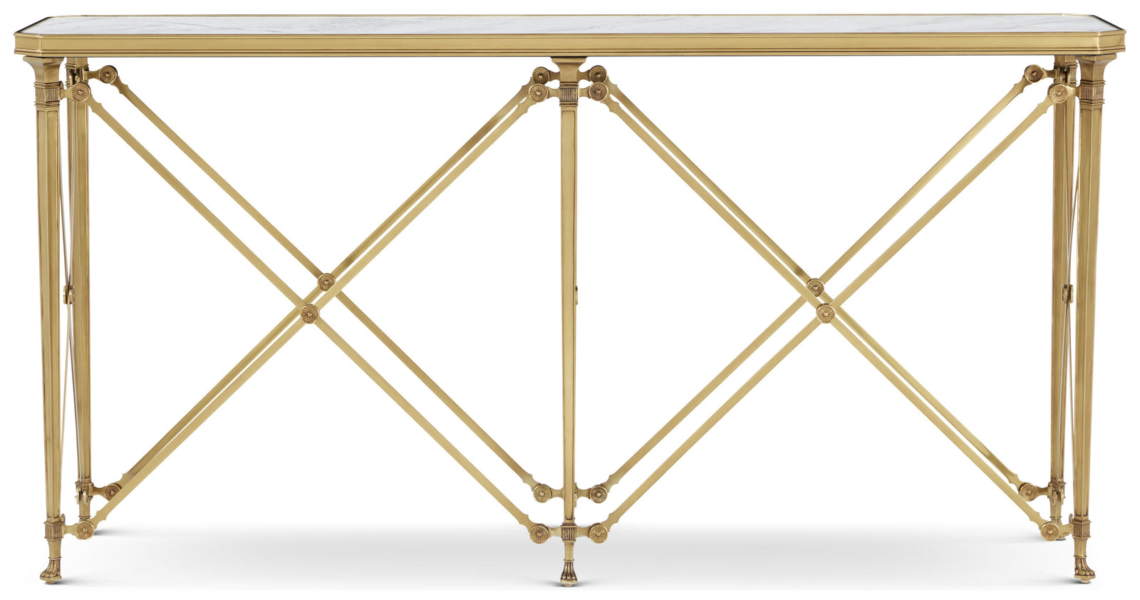 Theodore Alexander Spencer London Brass Console Table – angle view