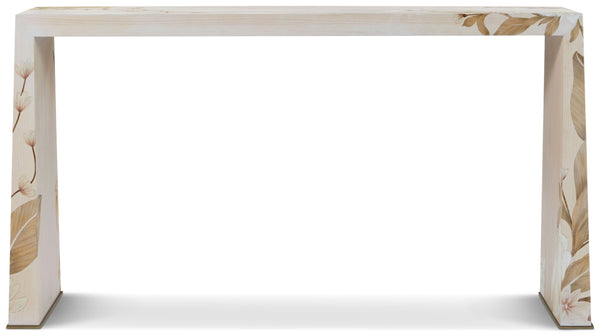 Theodore Alexander Bouquet Console Table Buttercream – angle view