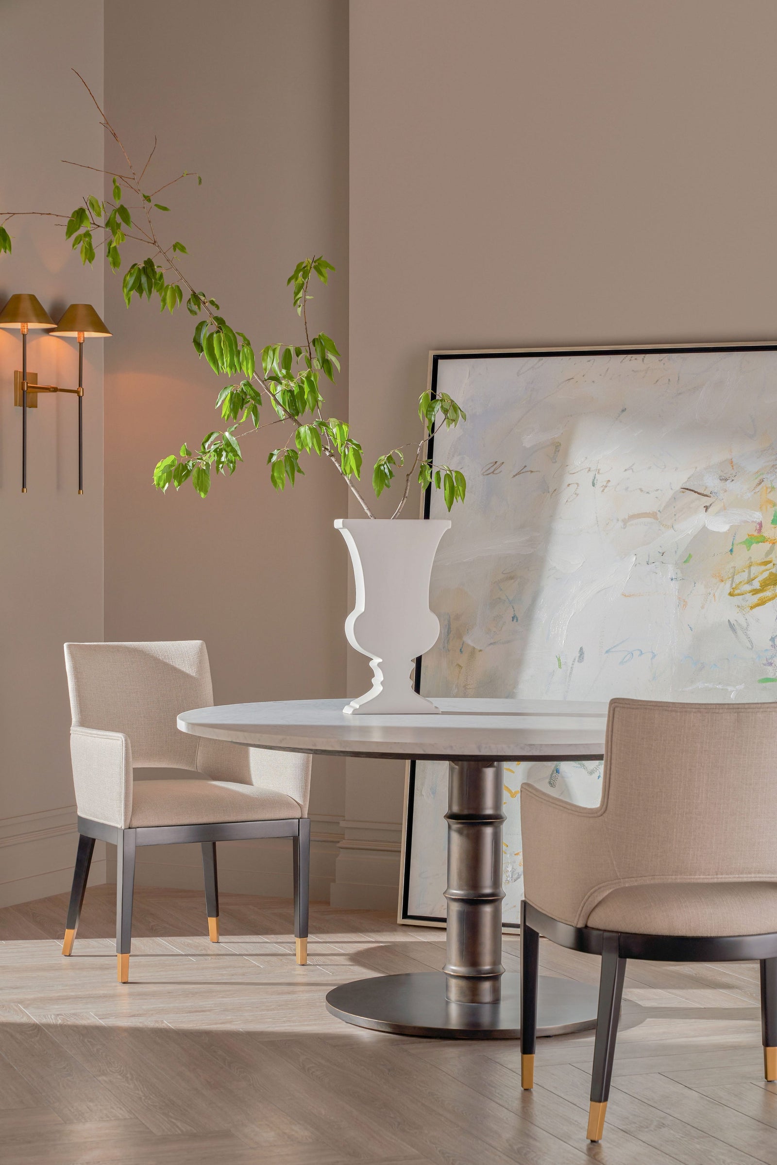 Theodore Alexander Kesden Round Dining Table – room setting