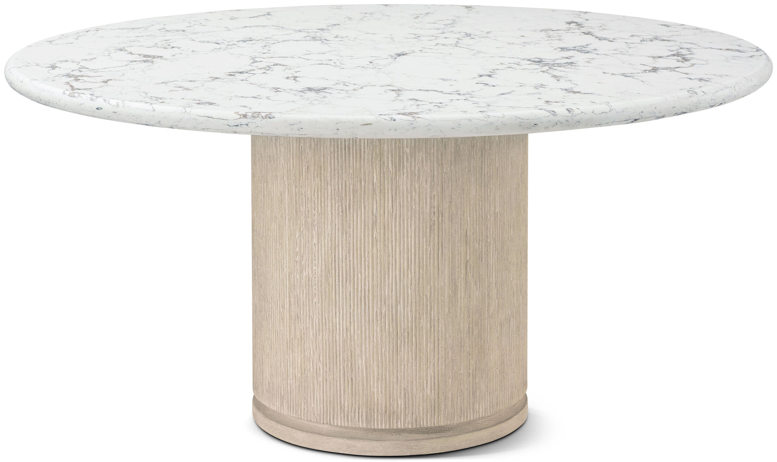 Theodore Alexander Horizon Round Quartz Dining Table – front view