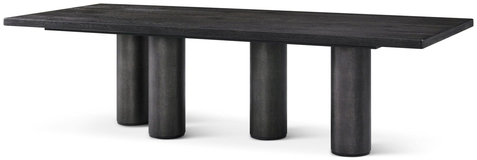 Theodore Alexander Maxwell Rectangular Dining Table Obsidian Shagreen, Obsidian – front view