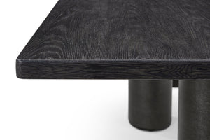 Theodore Alexander Maxwell Rectangular Dining Table Obsidian Shagreen, Obsidian – side view